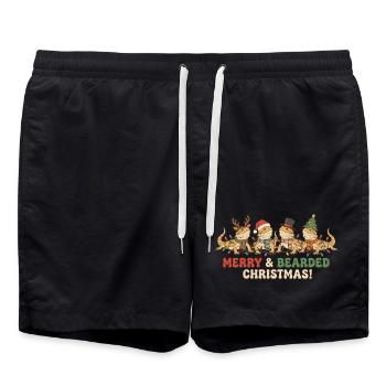 Lumières de Noël Bearded Dragon Vintage - Short de bain - noir - Devant - AI Model Male 185 light (185cm)