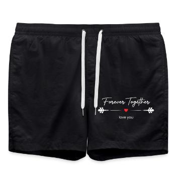 Forever Together I Love You Eternal Love - Swim Trunks - black - Front - AI Model Male 185 light (185cm)