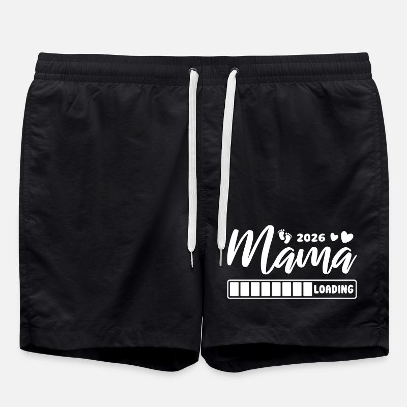 Mom 2026 loading - Pregnancy - Gift - Swim Trunks - black