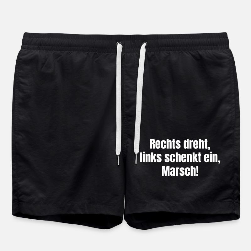 Turn right, pour left, march! - Swim Trunks - black