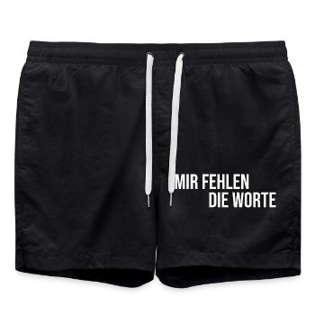 Mir fehlen die Worte - Badeshorts - Schwarz - Vorne - AI Model Male 185 light (185cm)