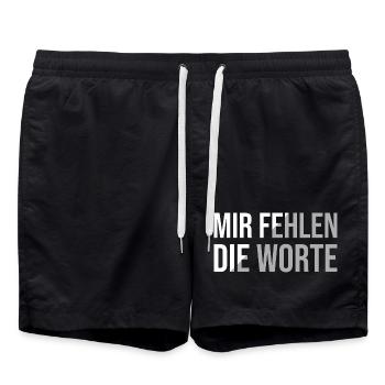 Mir fehlen die Worte - Badeshorts - Schwarz - Vorne - AI Model Male 185 light (185cm)