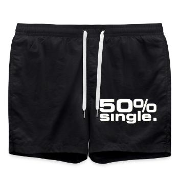50 % Single - Badeshorts - Schwarz - Vorne - AI Model Male 185 light (185cm)