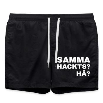 samma hacks hä - Badeshorts - Schwarz - Vorne - AI Model Male 185 light (185cm)