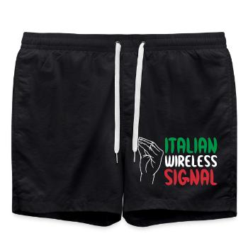 Signal sans fil italien Wi-Fi italien - Short de bain - noir - Devant - AI Model Male 185 light (185cm)