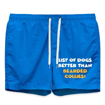 Bearded Collie - Swim Trunks - cobalt blue - Front