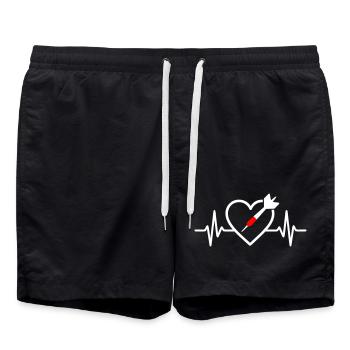 Heart Darts – Passion Precision - Swim Trunks - black - Front - AI Model Male 185 light (185cm)
