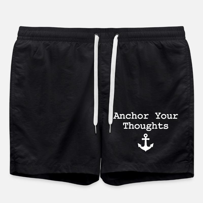 Anchor Your Thoughts Anker Spruch - Badeshorts - Schwarz
