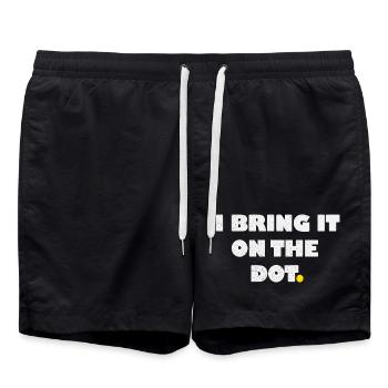 Je l’apporte sur le point point, Denglisch - Short de bain - noir - Devant - AI Model Male 185 light (185cm)