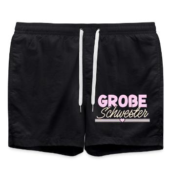 Große Schwester - Badeshorts - Schwarz - Vorne - AI Model Male 185 light (185cm)