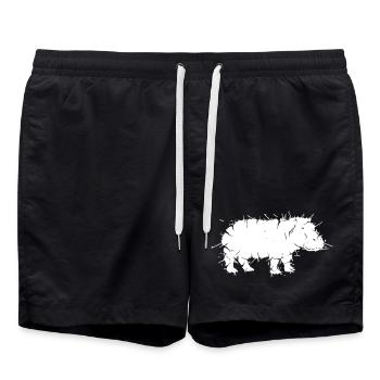 Hippo Hippo Grunge Vecteur artistique - Short de bain - noir - Devant - AI Model Male 185 light (185cm)