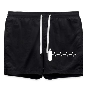 Boxer_2_EKG_weiss - Short de bain - noir - Devant - AI Model Male 185 light (185cm)