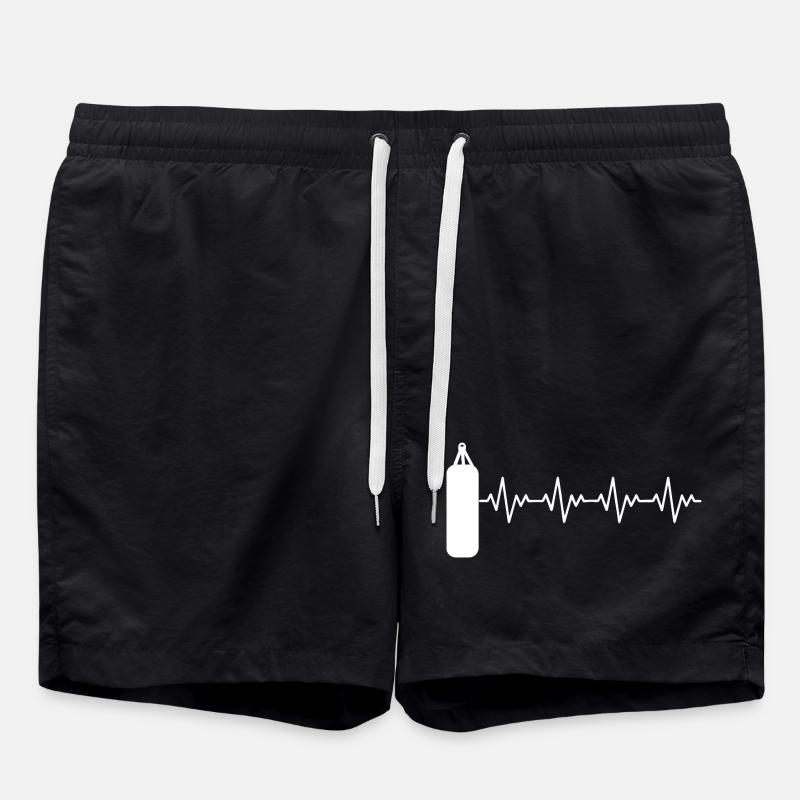Boxer_2_EKG_weiss - Short de bain - noir