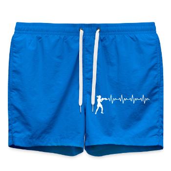 Boxerin Boxen EKG Herzschlag Herzfrequenz - Badeshorts - Cobalt blue - Vorne