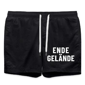 Ende Gelände - Badeshorts - Schwarz - Vorne - AI Model Male 185 light (185cm)