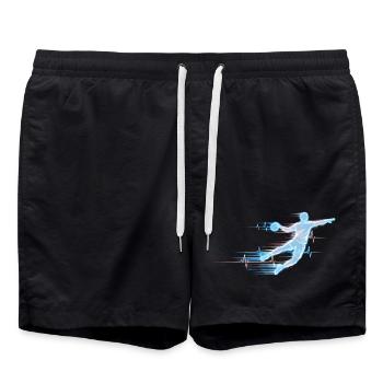 ECG de handball Battement de cœur Joueur de Handball Pouls Cadeau - Short de bain - noir - Devant - AI Model Male 185 light (185cm)
