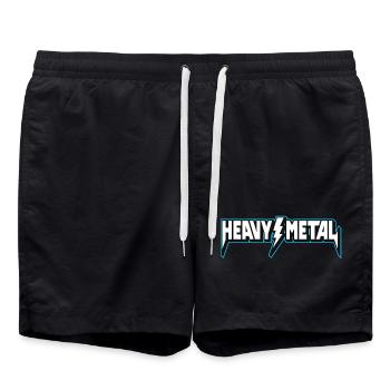 Heavy Metal Lightning Logo T-Shirt - Badeshorts - Schwarz - Vorne - AI Model Male 185 light (185cm)