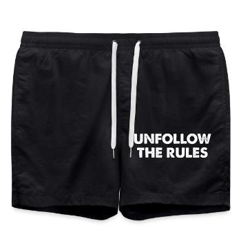 Unfollow The Rules - Swim Trunks - black - Front - AI Model Male 185 light (185cm)