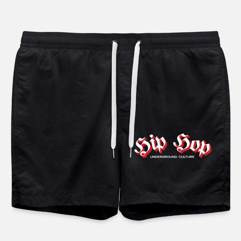 Hip Hop Underground Culture Tee - Swim Trunks - black