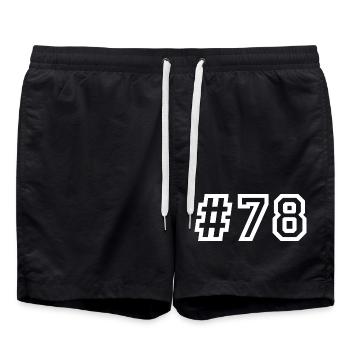 1978 Hashtag 78 - Badeshorts - Schwarz - Vorne - AI Model Male 185 light (185cm)