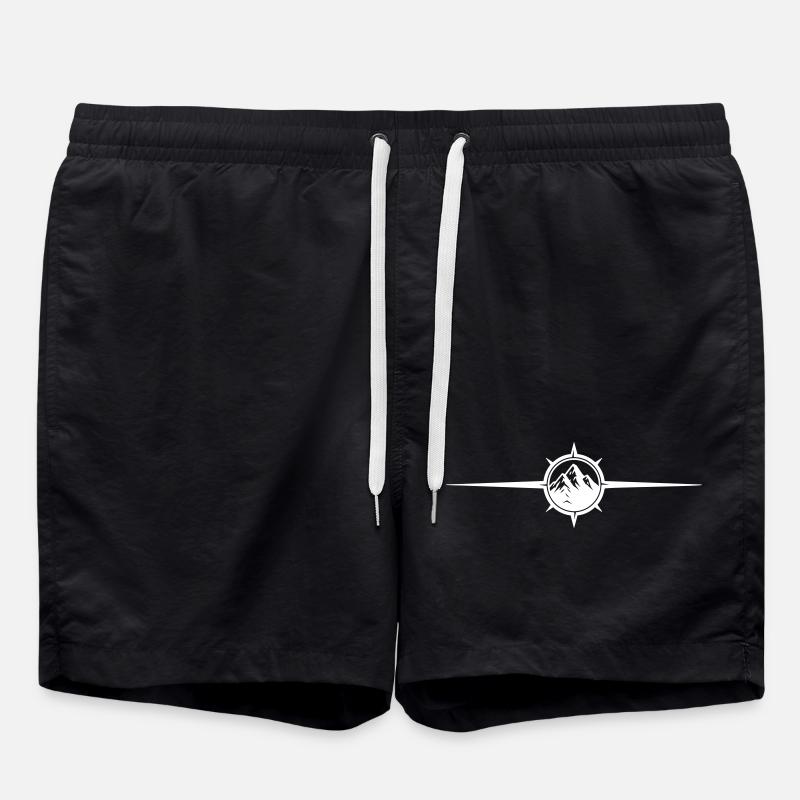 Kompass Symbol Berge - Badeshorts - Schwarz