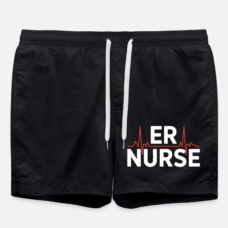 Klinikheld ER-Nurse Logo - Badeshorts - Schwarz