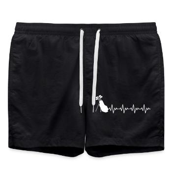 Golf Golfer Golferin Golftasche EKG Herzschlag - Badeshorts - Schwarz - Vorne - AI Model Male 185 light (185cm)