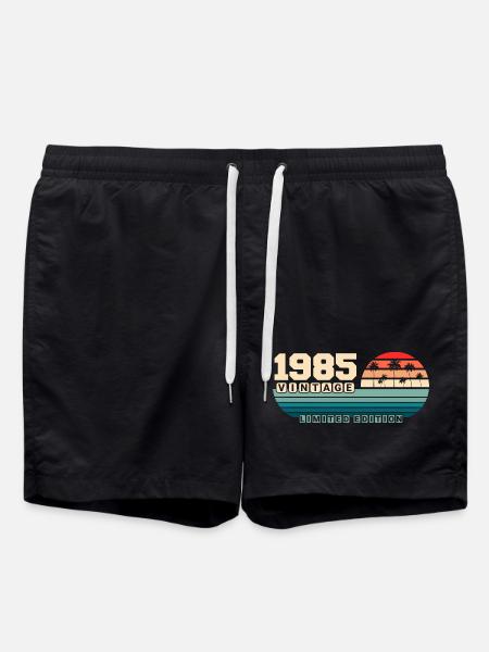 40-års fødselsdag 1985 Vintage 1985 Retro Solnedgang - Badeshorts - sort