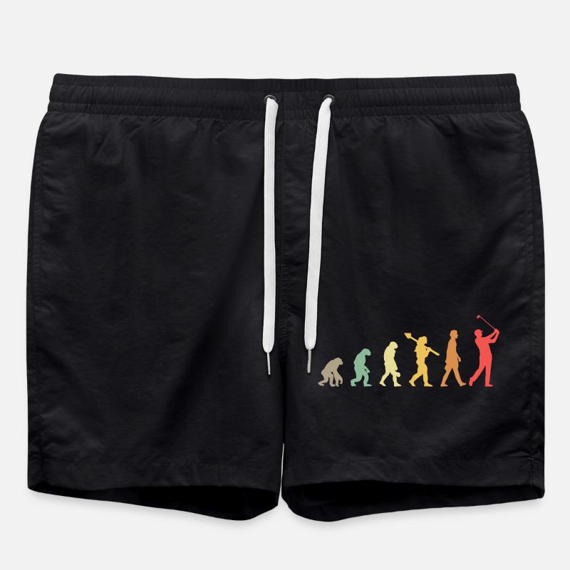 Golf Golfer Golf Course Golfer Evolution - Swim Trunks - black