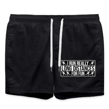 I Run Really Long Distances For Fun Marathon Sport - Swim Trunks - black - Front - AI Model Male 185 light (185cm)