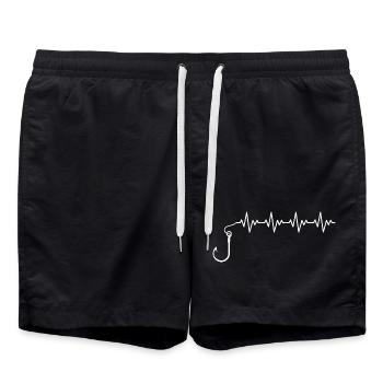 Pêche à l’hameçon pêcheur Pêcheur ECG Battement de cœur - Short de bain - noir - Devant - AI Model Male 185 light (185cm)