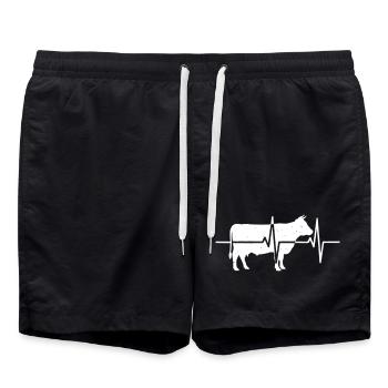 Pulsation du battement cardiaque de vache Vecteur de pouls d’éleveur - Short de bain - noir - Devant - AI Model Male 185 light (185cm)