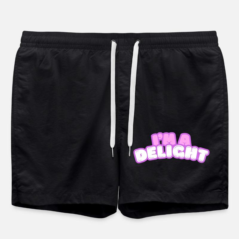 Im Delight Bubble Text - Badeshorts - Schwarz