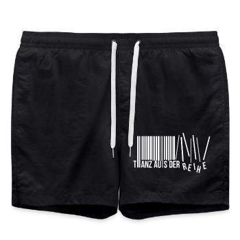 Tanz Aus Der Reihe Spruch Barcode Tänzer Geschenk - Badeshorts - Schwarz - Vorne - AI Model Male 185 light (185cm)