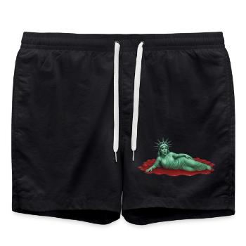 LOST LIBERTY - freedom & rights - Short de bain - noir - Devant - AI Model Male 185 light (185cm)
