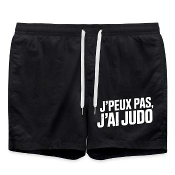 Je Peux Pas J'ai Judo Humour Cadeau - Short de bain - noir - Devant - AI Model Male 185 light (185cm)