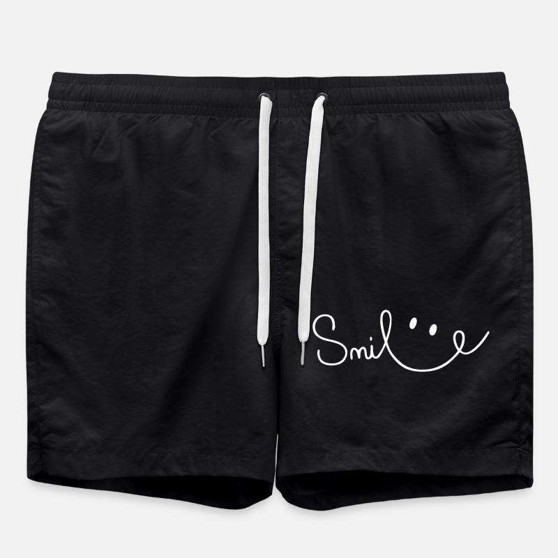 Smile Sourire Script Brush - Short de bain - noir