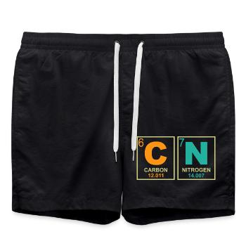 67 Meme Lustiger Lehrer Naturwissenschaften Periodensystem Retro - Badeshorts - Schwarz - Vorne - AI Model Male 185 light (185cm)