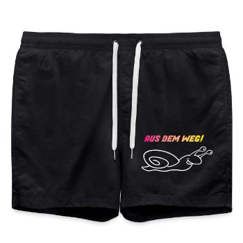Aus dem Weg – Ich Eile mit Weile - Badeshorts - Schwarz - Vorne - AI Model Male 185 light (185cm)