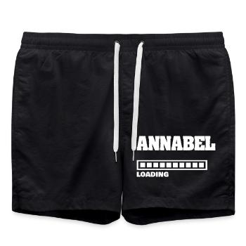 Annabel als Baby - Badeshorts - Schwarz - Vorne - AI Model Male 185 light (185cm)