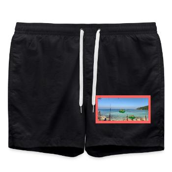 Strandfoto mit Kokusnuss  - Short de bain - noir - Devant - AI Model Male 185 light (185cm)
