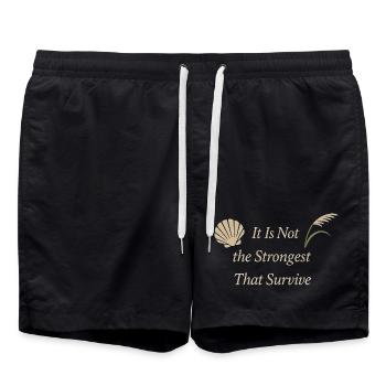 Charles Darwin Don Natural - Short de bain - noir - Devant - AI Model Male 185 light (185cm)
