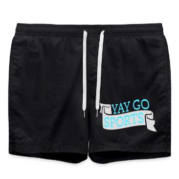 Yay Go Sports Sarkastisch Lustig Anti Sport Humor - Badeshorts - Schwarz - Vorne - AI Model Male 185 light (185cm)