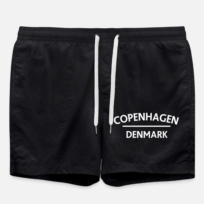 Copenhague – Danemark Textdesign - Short de bain - noir