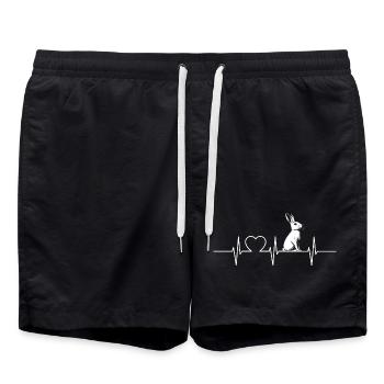Hasen Hase - Badeshorts - Schwarz - Vorne - AI Model Male 185 light (185cm)