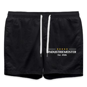 Examen de Maître Artisan Industriel 2026 - Short de bain - noir - Devant - AI Model Male 185 light (185cm)
