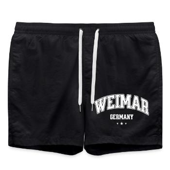 Weimar Germany – Retro College Design - Badeshorts - Schwarz - Vorne - AI Model Male 185 light (185cm)