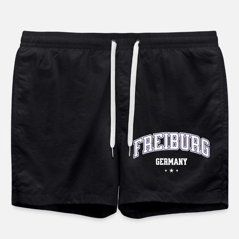Freiburg Germany College Style Design - Swim Trunks - black