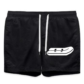 Schlauchboot Paddeln Boot Vektor - Badeshorts - Schwarz - Vorne - AI Model Male 185 light (185cm)