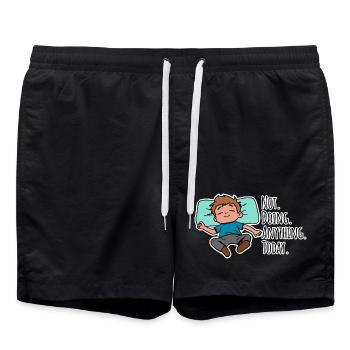Today I don't do anything, absolutely nothing! - Swim Trunks - black - Front - AI Model Male 185 light (185cm)